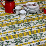 Wipeable Tablecloth Rectangle Spill Resitant French Acrylic Coated Fleur Oliviers