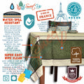 Wipeable Jacquard Tablecloth Rectangle Spill Resistant French Cotton, Green - Sweet Us