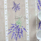 Wipeable Tablecloth French Provencal Acrylic Coated Cotton Lavender Taupe