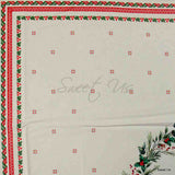 Wipeable Tablecloth Christmas White Red Spill Resistant French Acrylic Coated