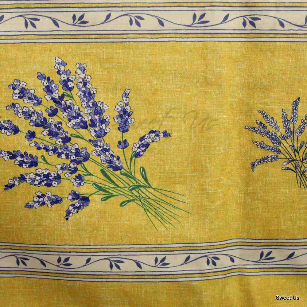 Wipeable Tablecloth Rectangle French Provencal Acrylic Coated Cotton Lavender