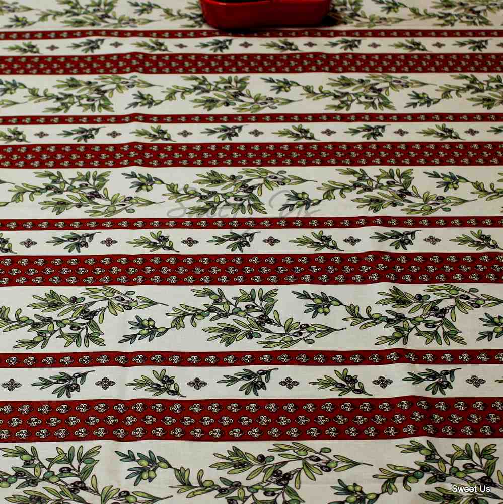 Wipeable Tablecloth Rectangle Spillproof French Acrylic Coated Fleur Oliviers