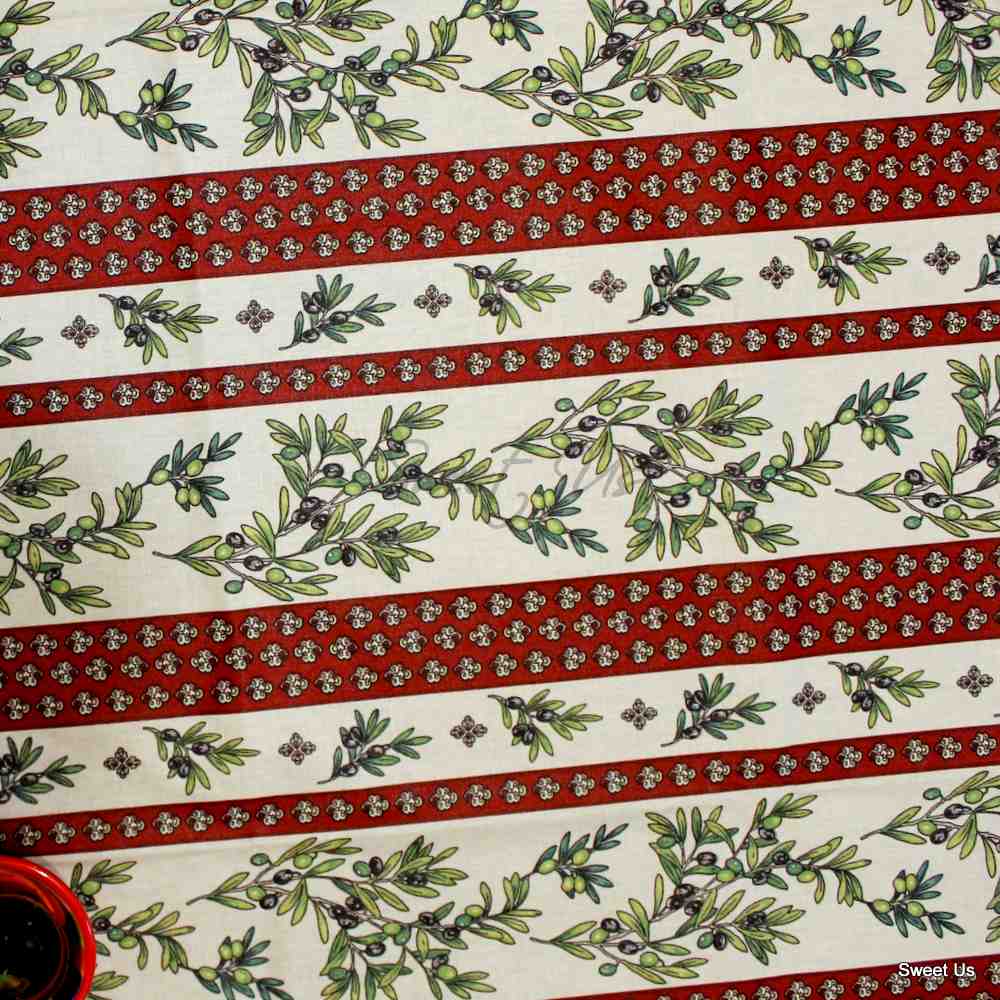 Wipeable Tablecloth Rectangle Spillproof French Acrylic Coated Fleur Oliviers