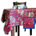 Wipeable Tablecloth Rectangle Spill Resistant French Acrylic Coated Floral Rouge - Sweet Us