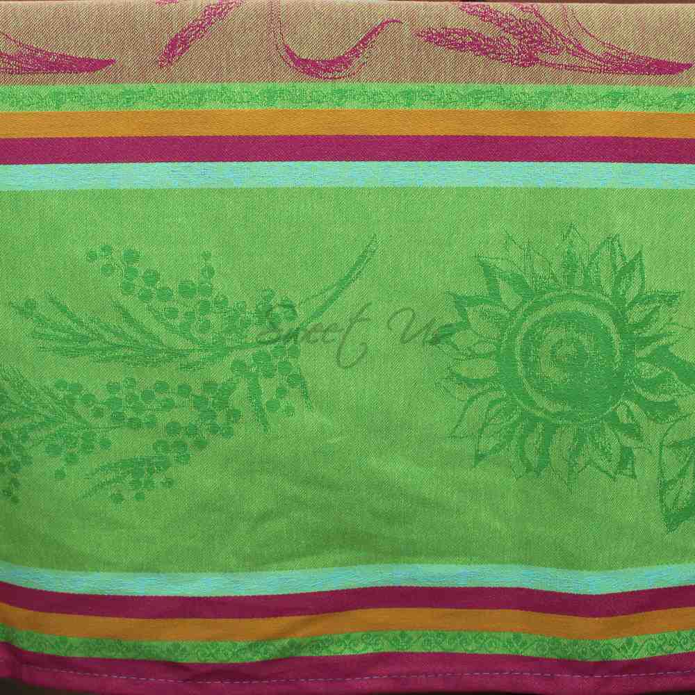 Wipeable Jacquard Tablecloth Rectangle Spill Resistant French Cotton Multicolor