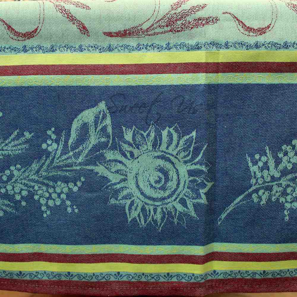 Wipeable Jacquard Tablecloth Rectangle Spill Resistant French Cotton Multicolor