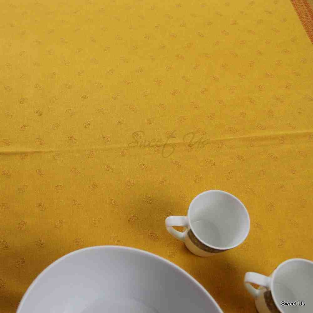 Wipeable Spill Resistant French Paisley Cotton Jacquard Tablecloth Rectangle