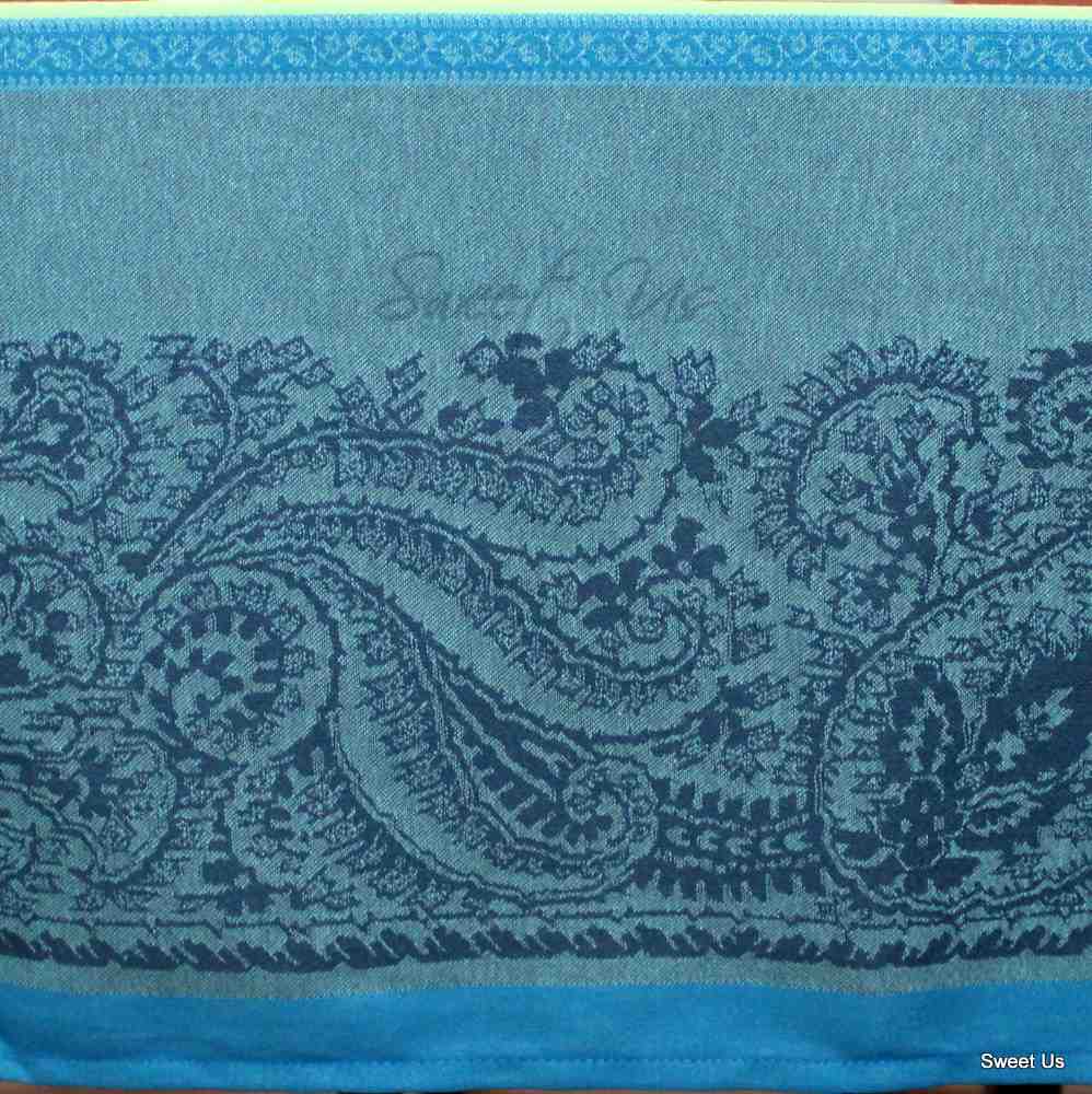 Wipeable Spill Resistant French Paisley Cotton Jacquard Tablecloth Rectangle