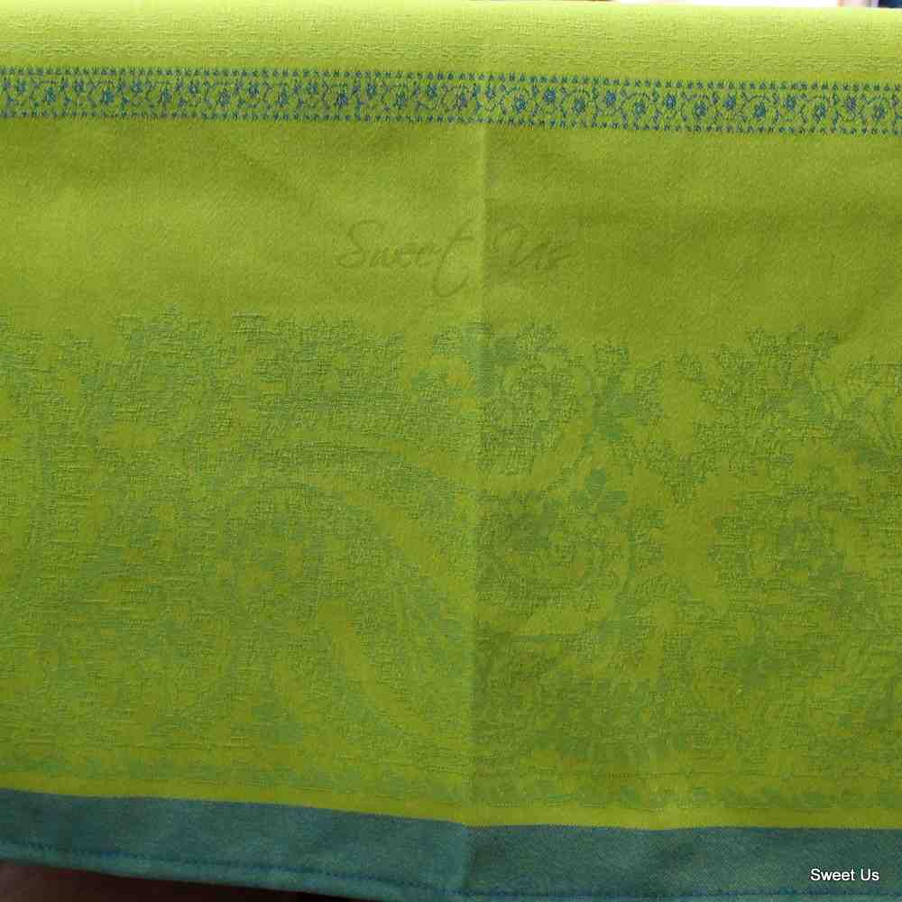 Wipeable Spill Resistant French Paisley Cotton Jacquard Tablecloth Rectangle
