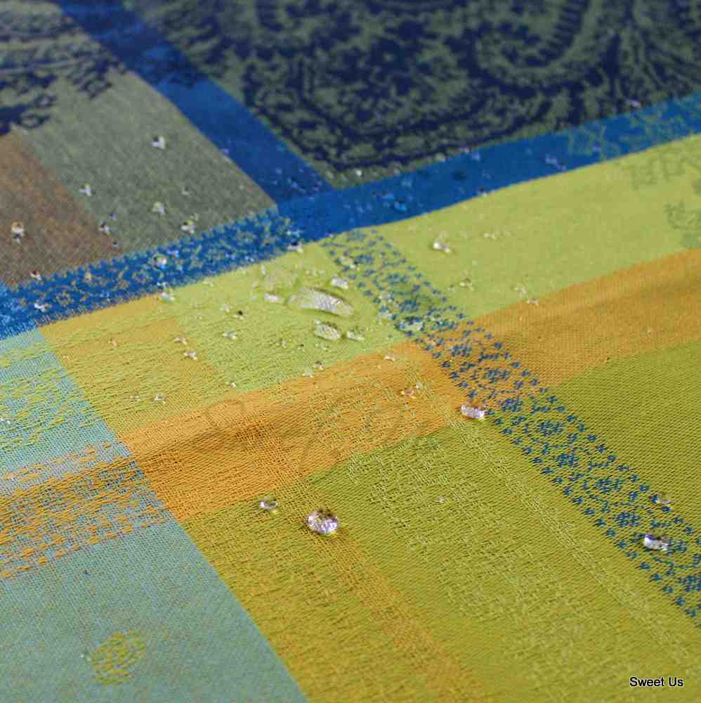 Wipeable Spill Resistant French Paisley Cotton Jacquard Tablecloth Rectangle