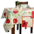 Pivione Royale Coated French Tablecloth Rectangle, Poppy Rouge - Sweet Us
