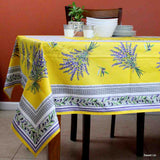 White crockery on Yellow Tablecloth