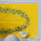 Yellow with White border Designer Tablecloth for Summer and Fall