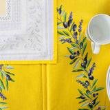 Bright Yellow Designer Table Cloth with Lavender Gift Idea for House Warming
