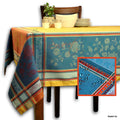 Wipeable Stain Resistant French Floral Cotton Jacquard Tablecloth Yellow Gold - Sweet Us