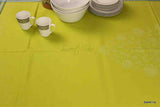 Wipeable Stain Resistant French Floral Cotton Jacquard Tablecloth Bright Sky