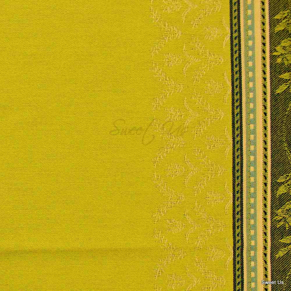 Wipeable Stain Resistant French Floral Cotton Jacquard Tablecloth Bright Sky