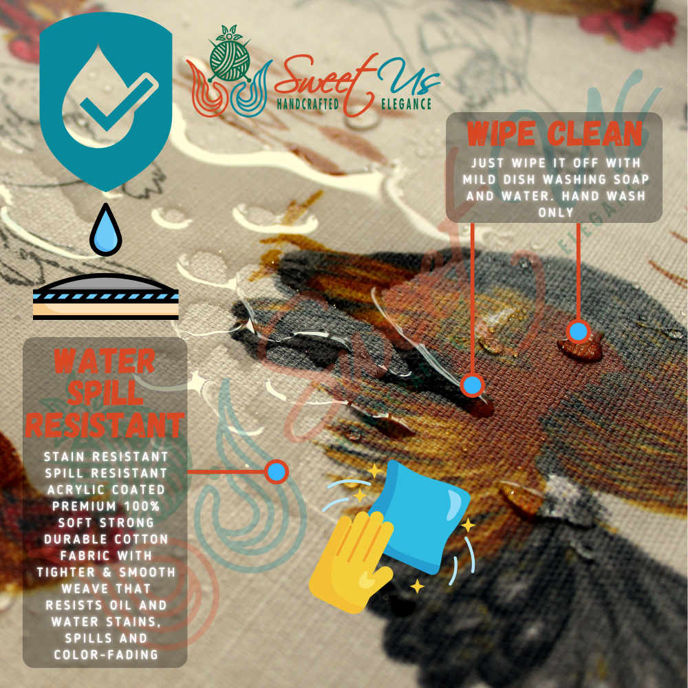 Wipeable Spill Resistant Acrylic Coated Rustic French Country Rooster Tablecloth