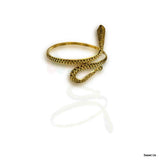 Upper Arm Bracelet for Women, Gold Tone Adjustable Chic Snake Armband Armlet