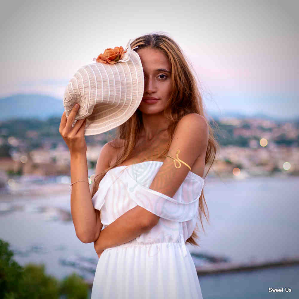 Upper Arm Bracelet for Women, Gold Tone Adjustable Chic Snake Armband Armlet