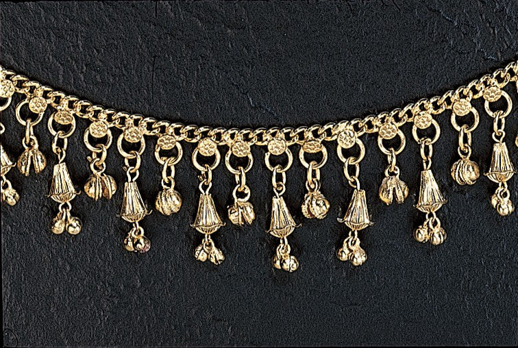 Women's Girl's Beautiful White Metal Gold Tone Anklet Ankle Bracelet with Bells - Sweet Us