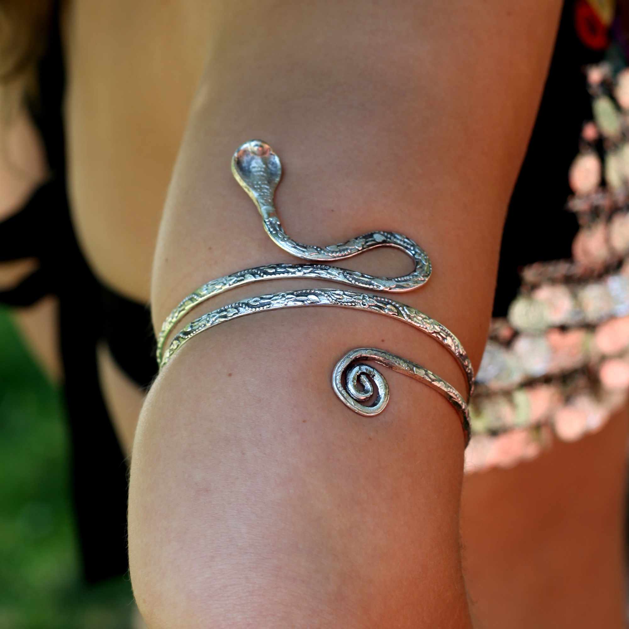 Upper Arm Bracelet Snake Armband Armlet Anklet Silver Tone Beautiful - Sweet Us
