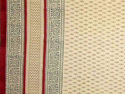 CLEARANCE SALE Handmade Bagru Block Print Tablecoth 72" Round 100% Cotton Red - Sweet Us