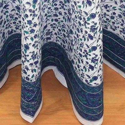 CLEARANCE SALE 100% Cotton Handmade 72" Round Fleur De Lis Floral Tablecloth - Sweet Us