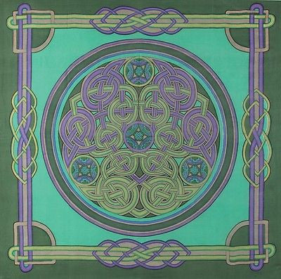 Large Scarf for Women Lightweight Soft Sheer Celtic Knot Silk Scarf Blue Red - Sweet Us