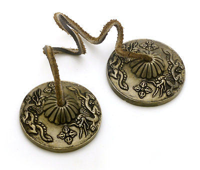 Tingsha Cymbals Ting-sha Tingcha Dragon Meditation Bell Tibetan 2.5" diameter - Sweet Us