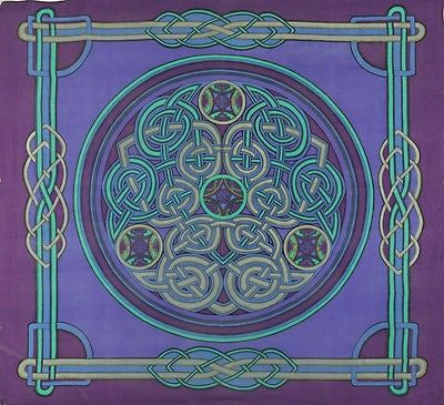 Large Scarf for Women Lightweight Soft Sheer Celtic Knot Silk Scarf Blue Red - Sweet Us