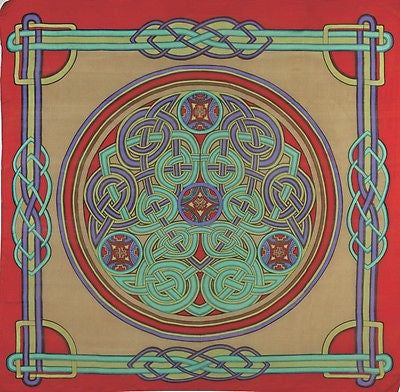 Large Scarf for Women Lightweight Soft Sheer Celtic Knot Silk Scarf Blue Red - Sweet Us