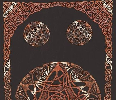 Heavy Celtic Tapestry Wheel Tie Dye Cotton Tablecloth Spread Brown - Twin Full - Sweet Us