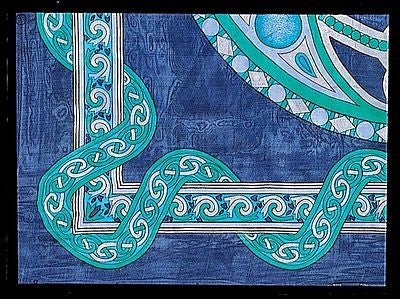 Large Scarf for Women Lightweight Soft Sheer Celtic Knot Silk Scarf Blue Red - Sweet Us