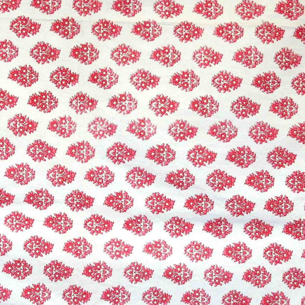 Handmade 100% Cotton Monotone Buti Tapestry Coverlet Bedspread Pink- 88" x 106" - Sweet Us