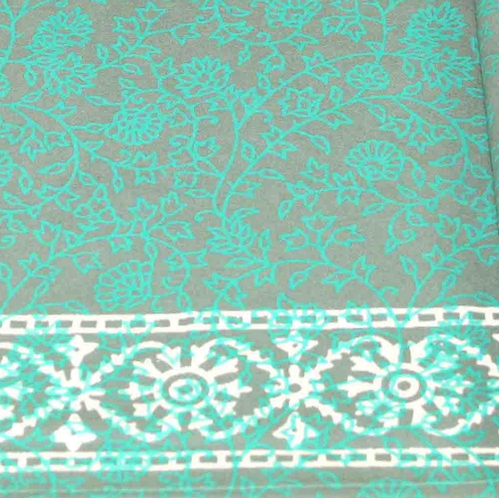 Handmade Cotton Floral Bouquet Filigree Placemat Table Linen Greens Rectangular - Sweet Us