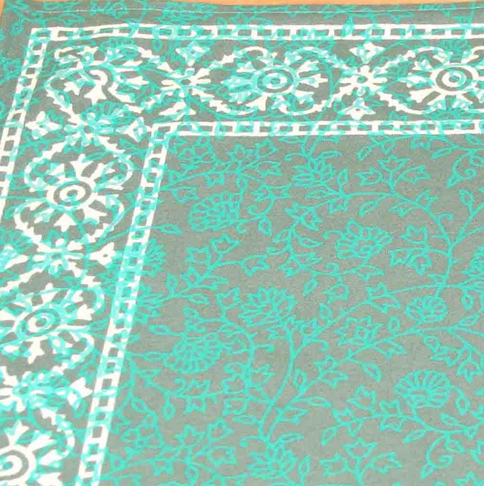 Handmade Cotton Floral Bouquet Filigree Placemat Table Linen Greens Rectangular - Sweet Us