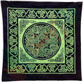 Cotton Celtic Wheel of Life Cushion Cover Shell 17x17 Green Tan - Sweet Us