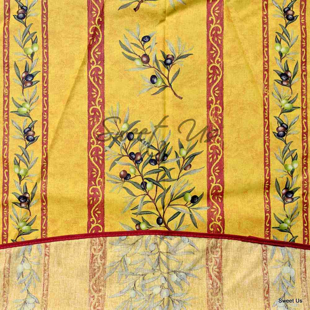 Wipeable Tablecloth Round Spillproof French Acrylic Coated Clos De Oliviers