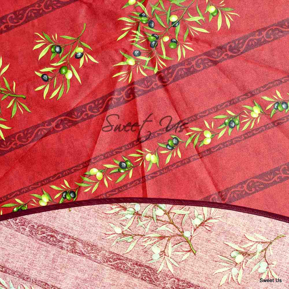 Wipeable Tablecloth Round Spillproof French Acrylic Coated Clos De Oliviers