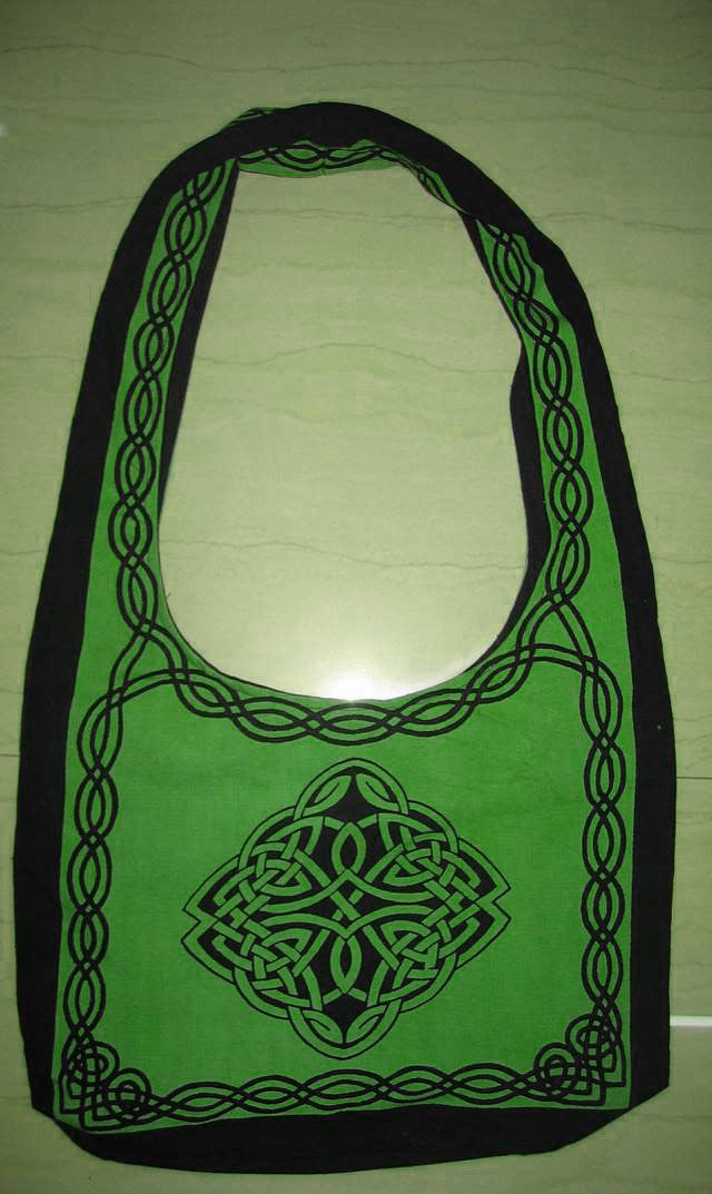Cotton Celtic Hobo Bag for Shopping Work Tote Flat Bottom 15x12 inches - Sweet Us
