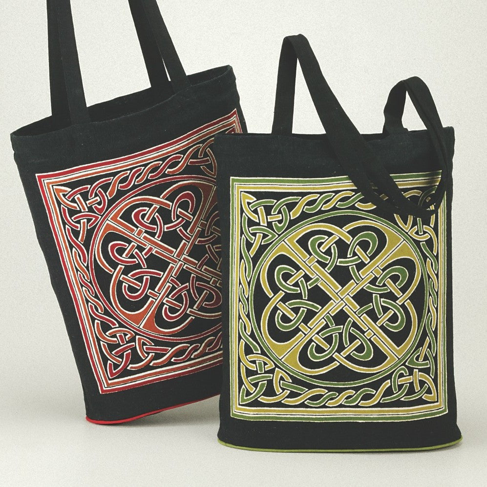 Handmade Expandable Celtic Wheel of Life 100% Cotton Tote Bag Shopping Work Bag 16x17 - Sweet Us