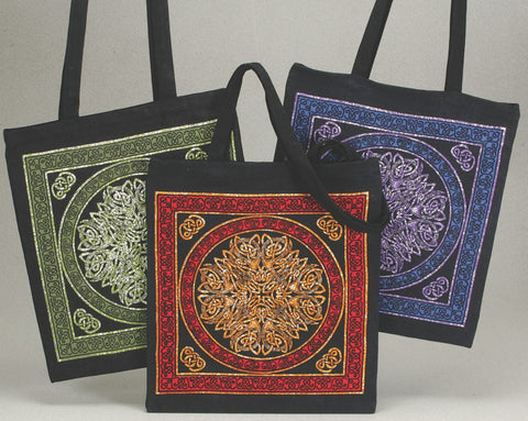 Handmade Celtic Wheel of Life 100% Cotton Tote Bag Shopping Work Bag 16x19 - Sweet Us