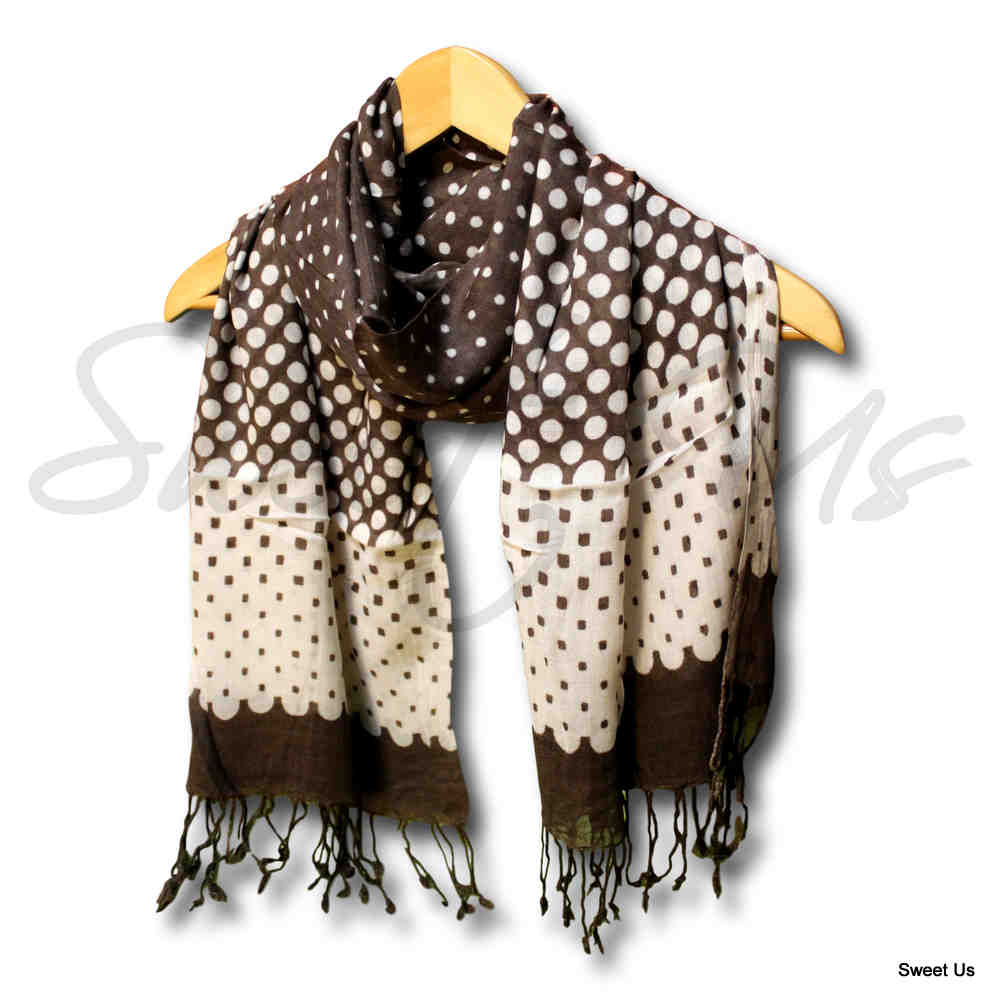 Large Scarf for Women Lightweight Soft Sheer Polka Dot Rayon Scarf Blue, Purple - Sweet Us