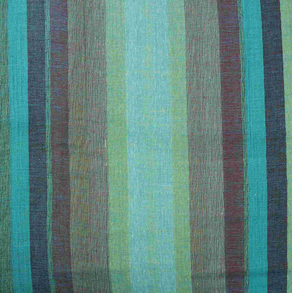 Cotton Stripe Tapestry Wall Hanging Spread Throw Full 98x86 Inches Brown Green - Sweet Us