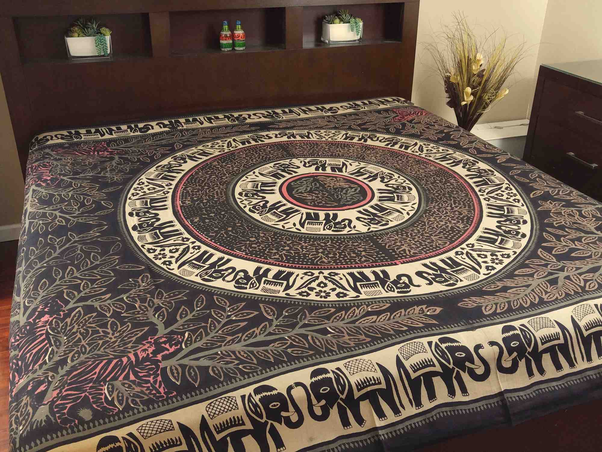 Jungle Print Cotton Tapestry Wall Hanging Tablecloth Spread Throw 88 x 104 inch - Sweet Us