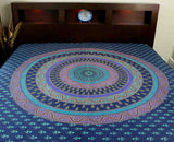 Handmade Sanganer Floral Mandala 100% Cotton Tapestry Tablecloth Spread Twin Full - Sweet Us
