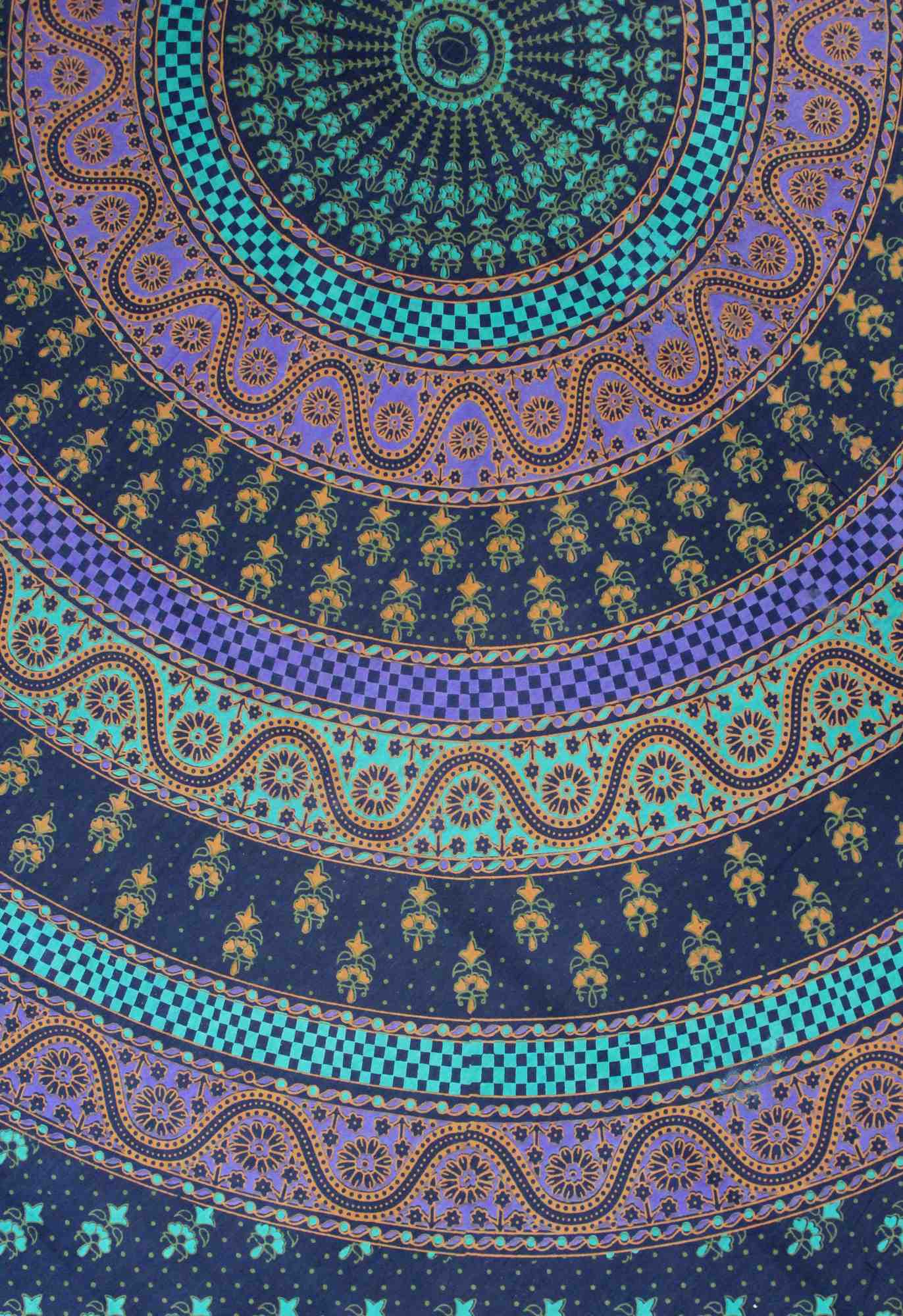 Handmade Sanganer Floral Mandala 100% Cotton Tapestry Tablecloth Spread Twin Full - Sweet Us