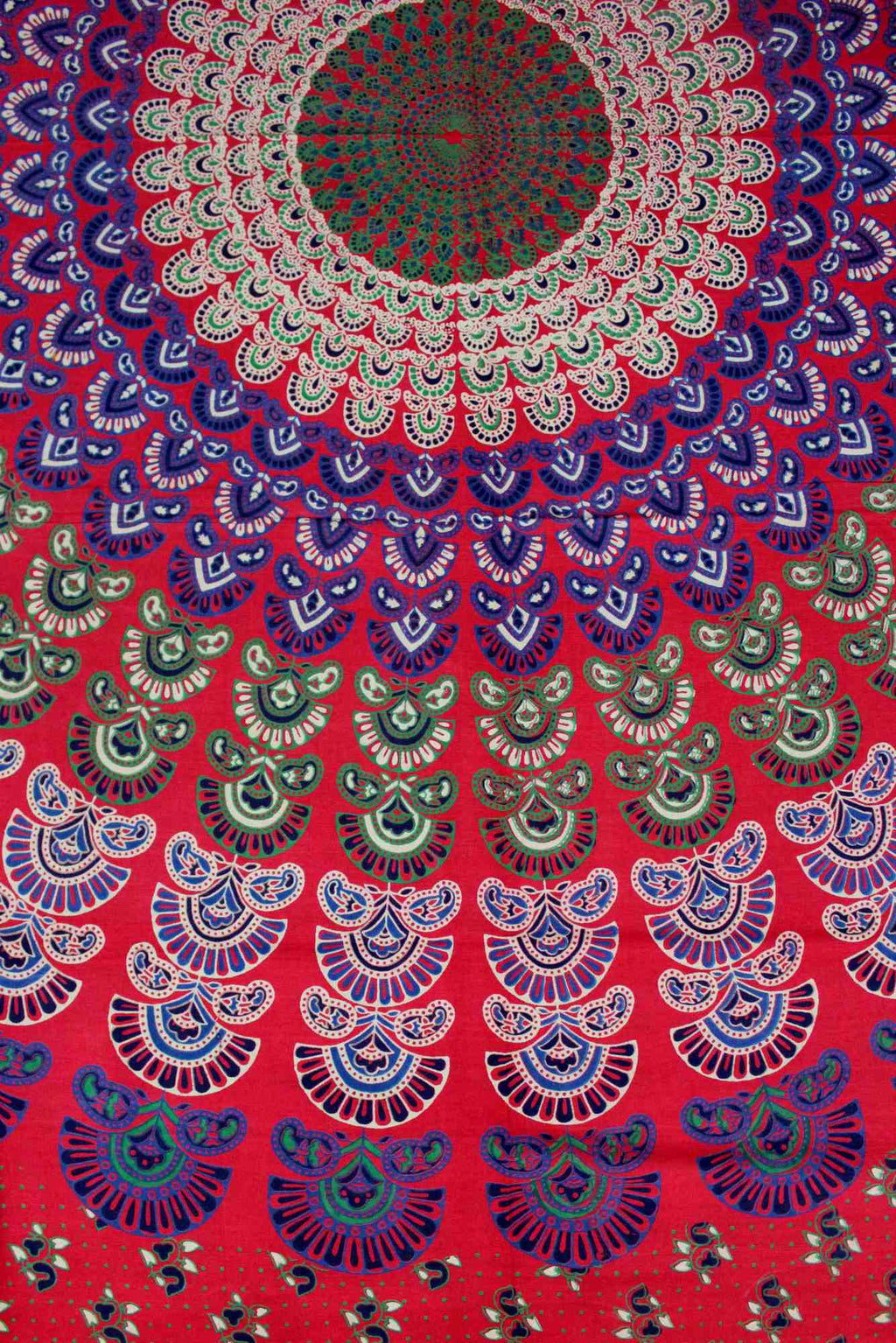 Sanganer Peacock Mandala Cotton Tapestry Tablecloth Bedspread Twin Full - Sweet Us
