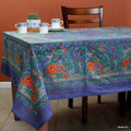 Cotton Tree of Life Floral Tablecloth Rectangle Navy Blue Kitchen Dining Linen - Sweet Us